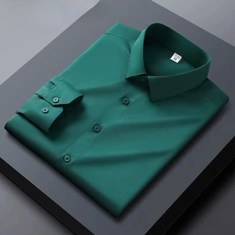High end black men's shirt long sleeved Spring and Autumn 2024 new shirt jacket men's high-end feeling