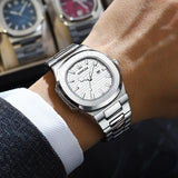 Luxury Man Wristwatch Business Stainless Steel Quartz Men Watch Waterproof