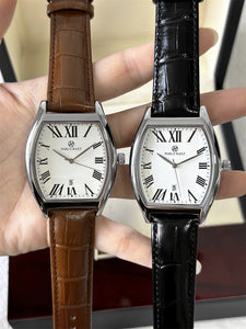 PABLO RAEZ Luxury Men Quartz Leather Watch Barrels shape Waterproof Date Top Brand  Wristwatch Men Watch Male Clock Sports Reloj