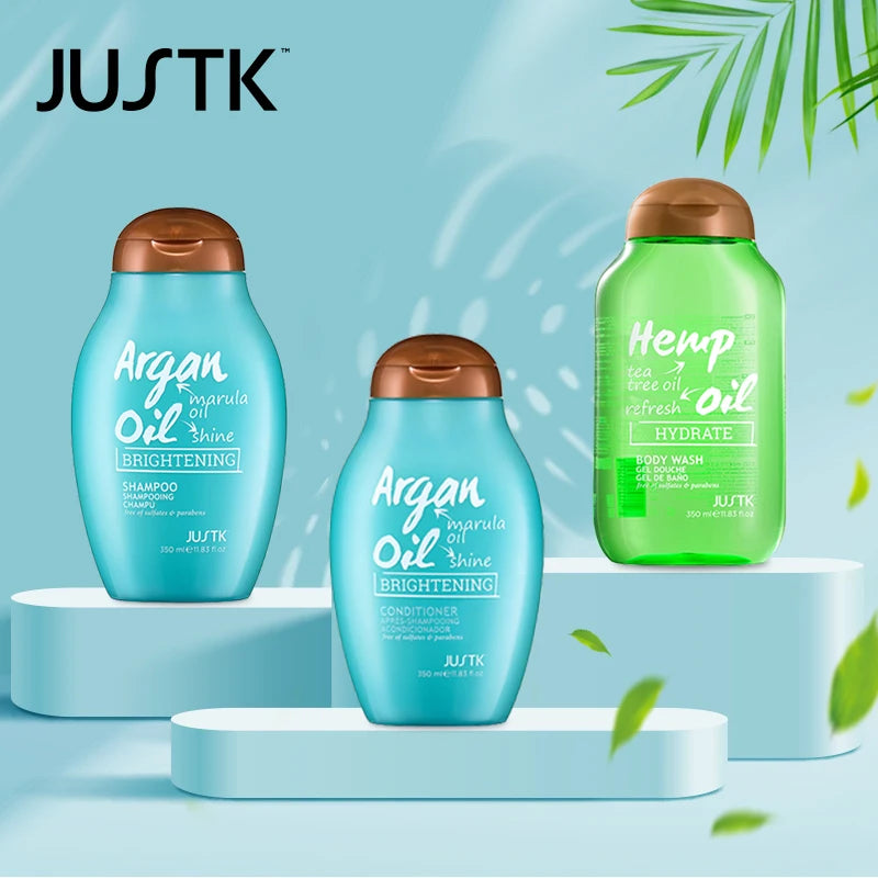 Justk Shampoo, Argan Oil Shampoo, Professional Color Protection Formula Designed for Color-treated Hair, 350ml