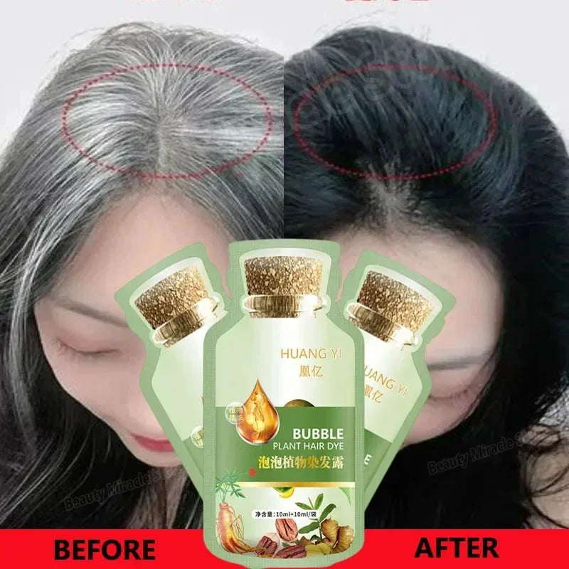 Natural Plant Herbal Hair Dye Shampoo 5 Minutes Change Hair Color Non-irritating Repairs Gray White Fashion Hair Care Women Men