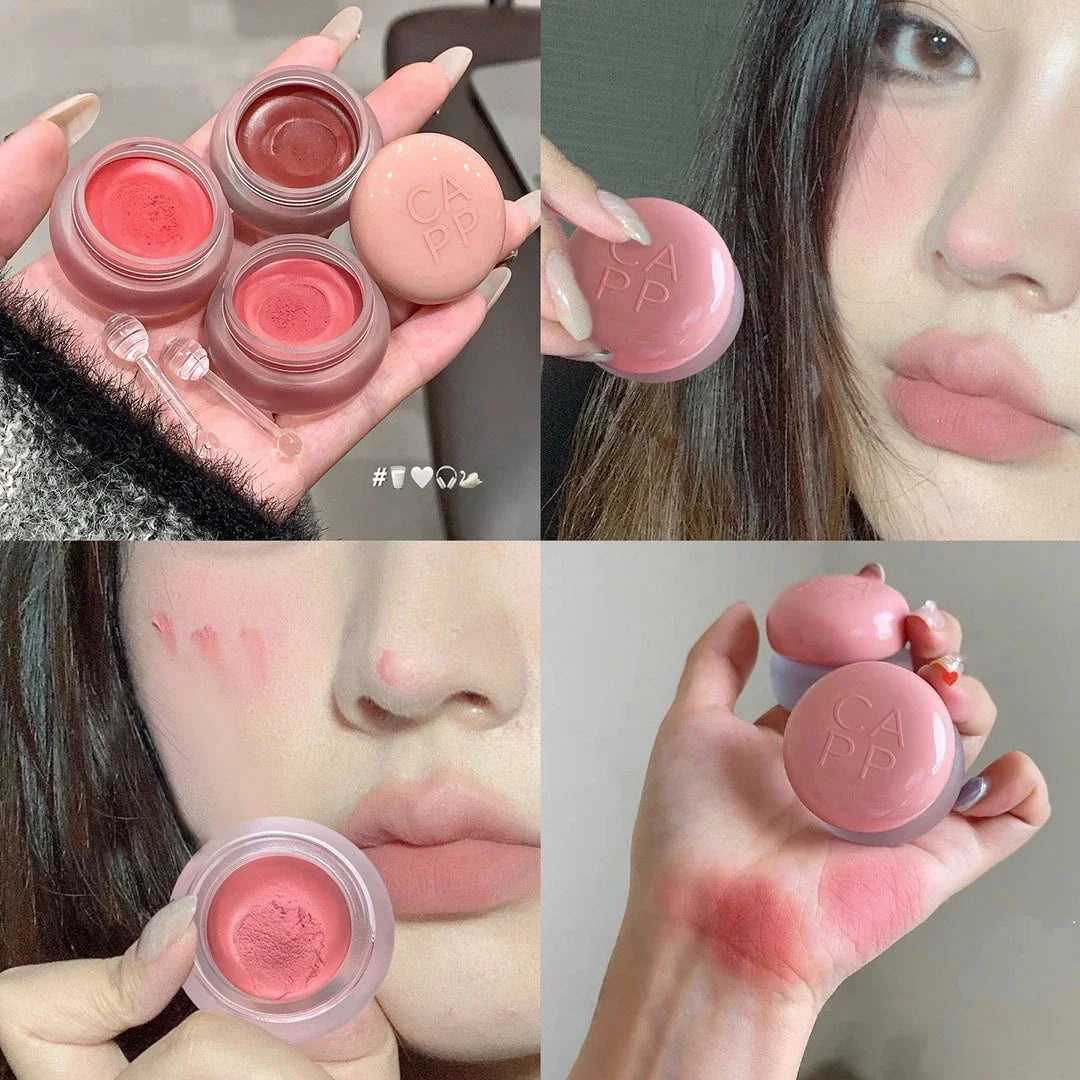 Matte Lip Mud Blush Multipurpose Makeup Waterproof Clay Lipstick Longlasting Non-stick Cup Red Lip Tint Pigment Mousse Cosmetics