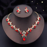 Water drop Butterfly Bridal Jewelry Sets for Women Earring Necklace Set Rhinestone Crystal Wedding Jewelry Sets 3 Pcs Gifts