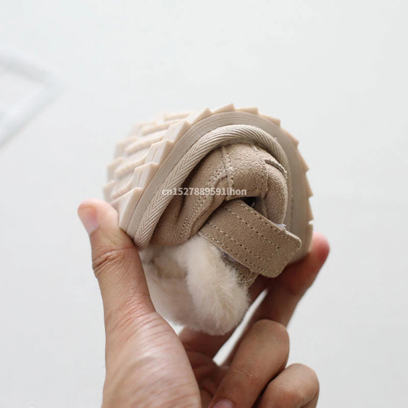 Fashion Baby Cotton Shoes Winter Plush Warm Snow Boots Toddler Infant Soft Bottom boots Non-slip Walkers Kids shoes for Boy Girl
