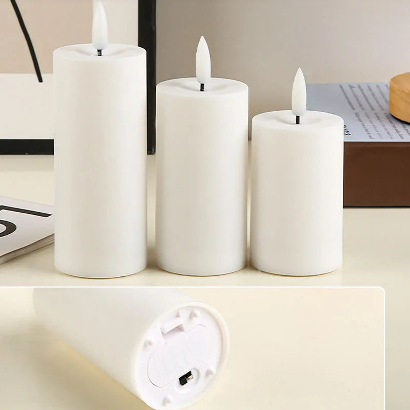 Outdoor flameless Candle Window Lamp & Remote Control Timer,Yellow LED Flickering Electric Pillar Candles