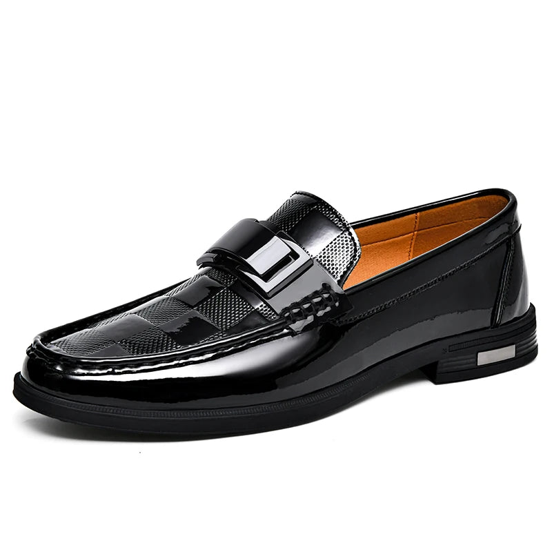 Patent Leather Loafers Men Casual Shoes For Gentleman Loafer Formal Shoes