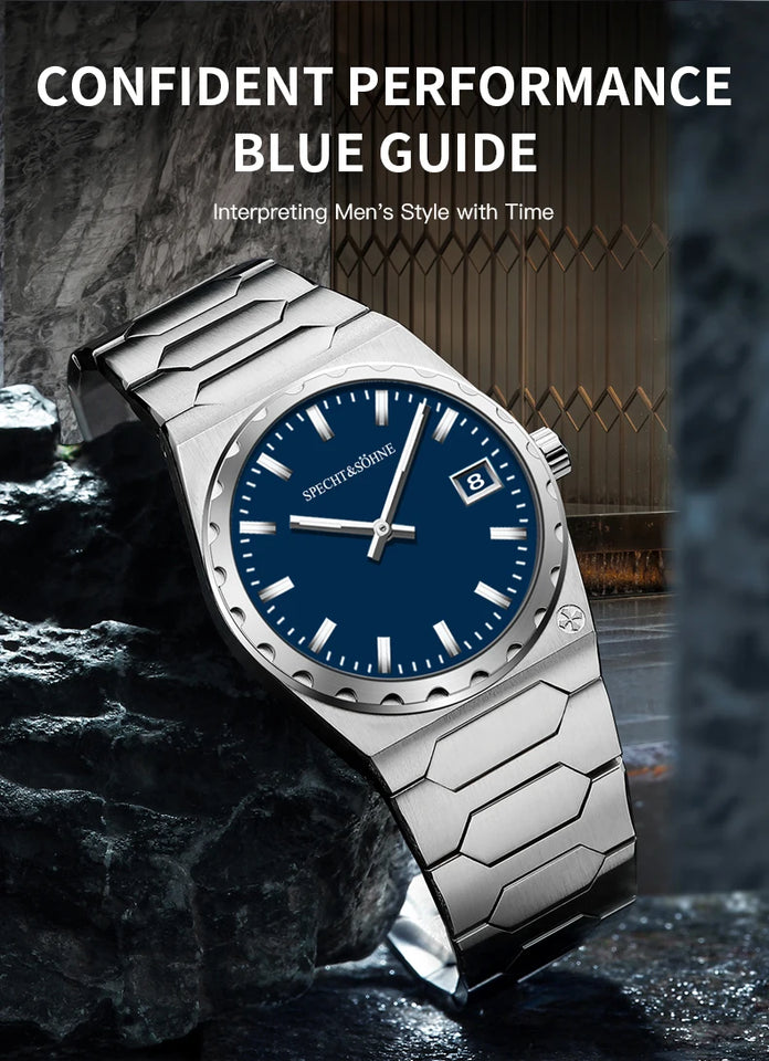 2024 New Arrivals Specht & Söhne Luxury 37MM Quartz Watch For Men Super Slim Stainless Steel Sapphire Crystal 50M Waterproof