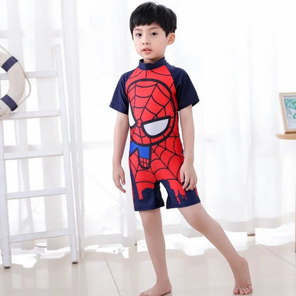 Disney Spider Cartoon Children's Swimsuit Set Iron Man 3-12 Years Old Boy