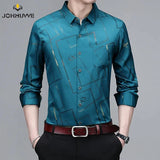 Men's Casual and Fashionable Long Sleeved Printed Shirt,
