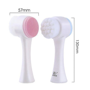 3D Silicone Face Cleansing Brush Double-Sided Facial Cleaning Tool Pore Cleaner Exfoliator Soft Bristle Face Cleaning Brush