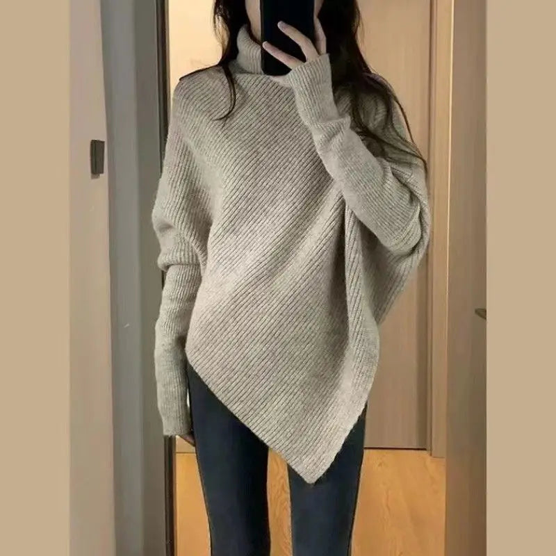 Pullover Off White Turtleneck Women's Sweater Gigh Neck Jerseys Knit Woman