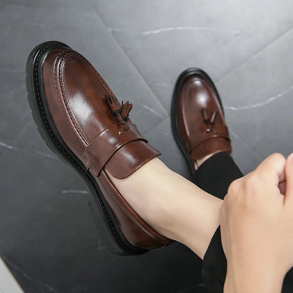 Leather Shoes Soft Anti-slip Driving Shoes Man Moccasins Social Flat Dress Formal Shoes men