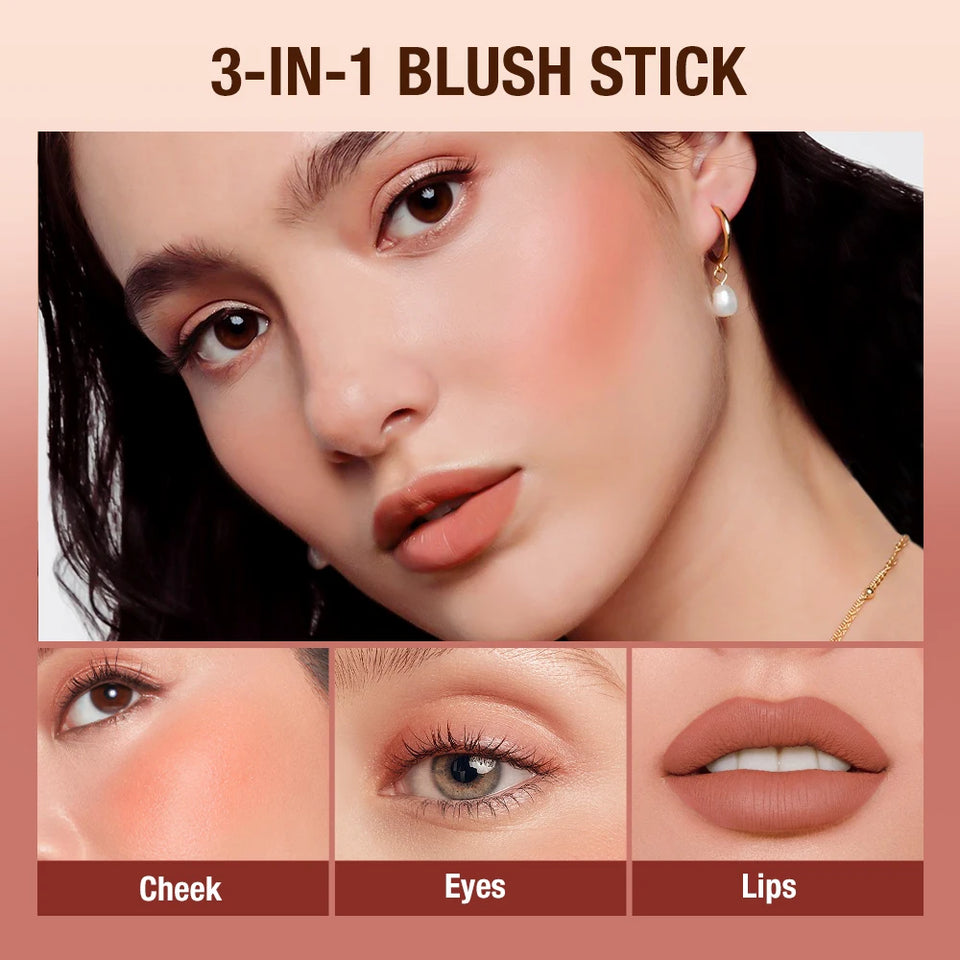O.TWO.O Lipstick Blush Stick 3-in-1 Eyes Cheek and Lip Tint Buildable Waterproofight