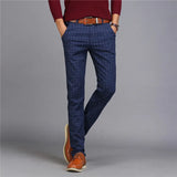 Spring Summer New Casual Pants Men Cotton Slim Fit Chinos Fashion Trousers