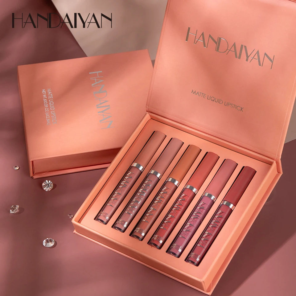 Set of 6 NonStick Cup Liquid lipstick , Long-Lasting Lip Gloss