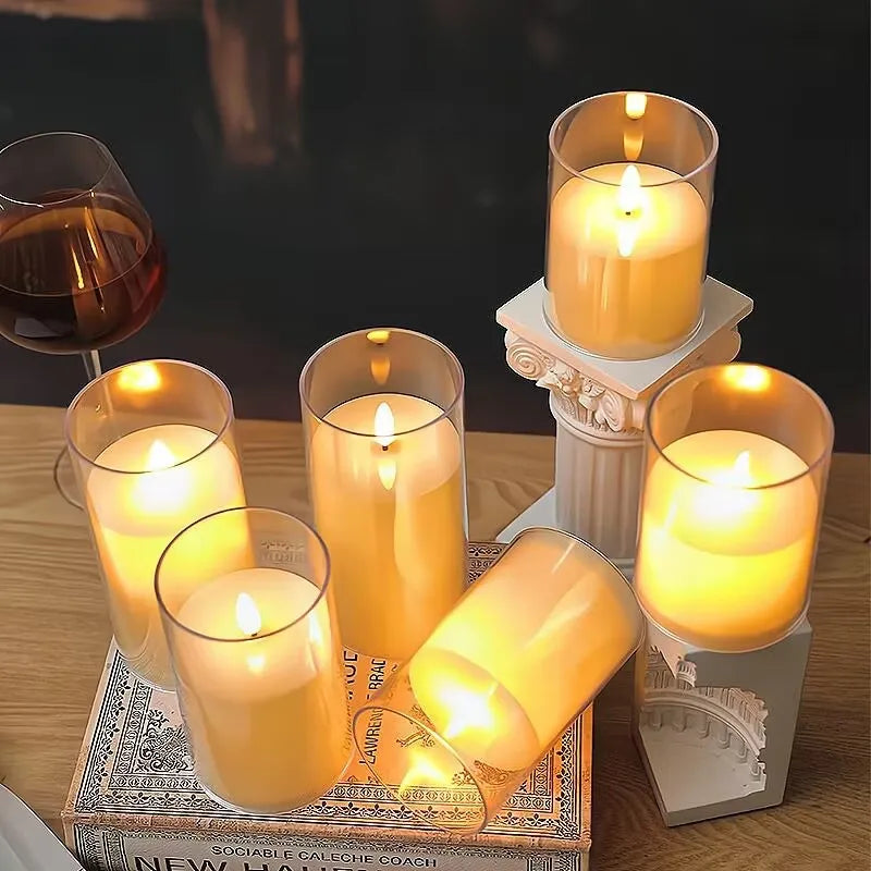 led rocking simulation glass electronic candle light Christmas wedding birthday romantic atmosphere candle decoration
