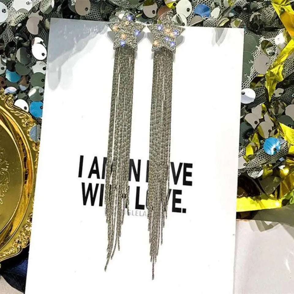 Hanging Earrings Retro Long Tassel Earrings feminine temperament  Coconut Rhinestone S925 Silver Needle 2023 NEW Fashion Jewelry