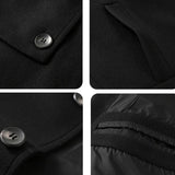 Woolen Jacket Men Plus Size 12XL Solid Color Jackets Woolen Coats Male Autumn Winter Long Style Jacket Fashion Casual
