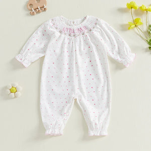 Toddler Girls Floral Print Ruffle Sleeve Romper with Bow Detail and Smocked Waistband for Summer Outfits