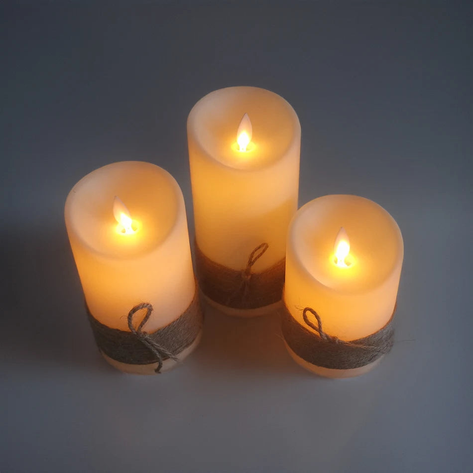 3pcs/Set Dancing Flame Remote Led Candles