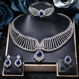 4-Piece Jewelry Set Angel Design Bride Necklace Earring Set AAA Cubic Zirconia Women's Wedding Accessories