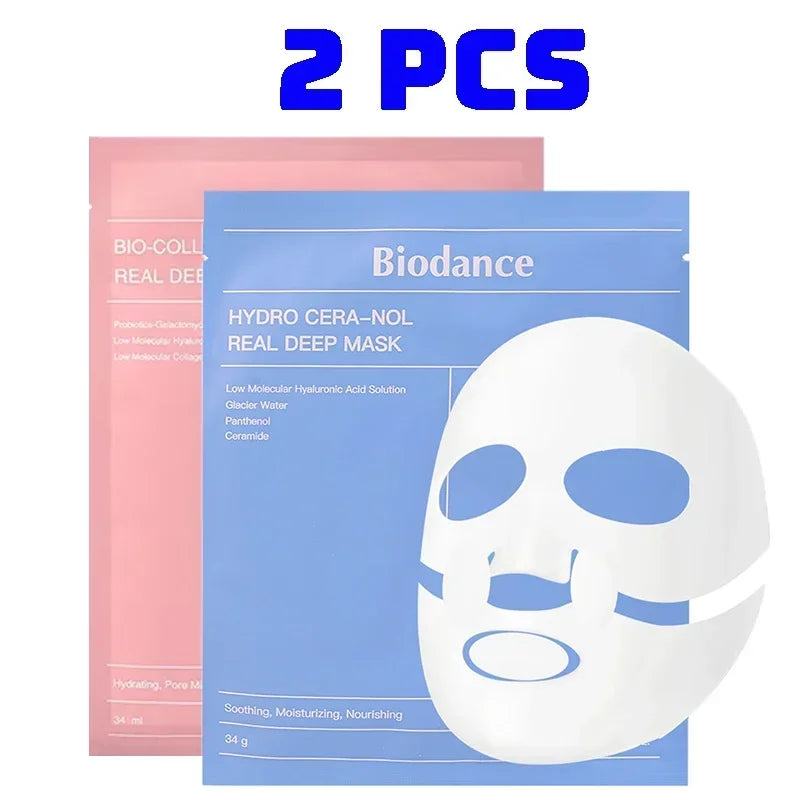10Pcs Bio-Collagen Face Mask Firming Nourish Brightening Soft Gel Split Mask Shrink Pores Deep Hydrating Night Moisturized Masks
