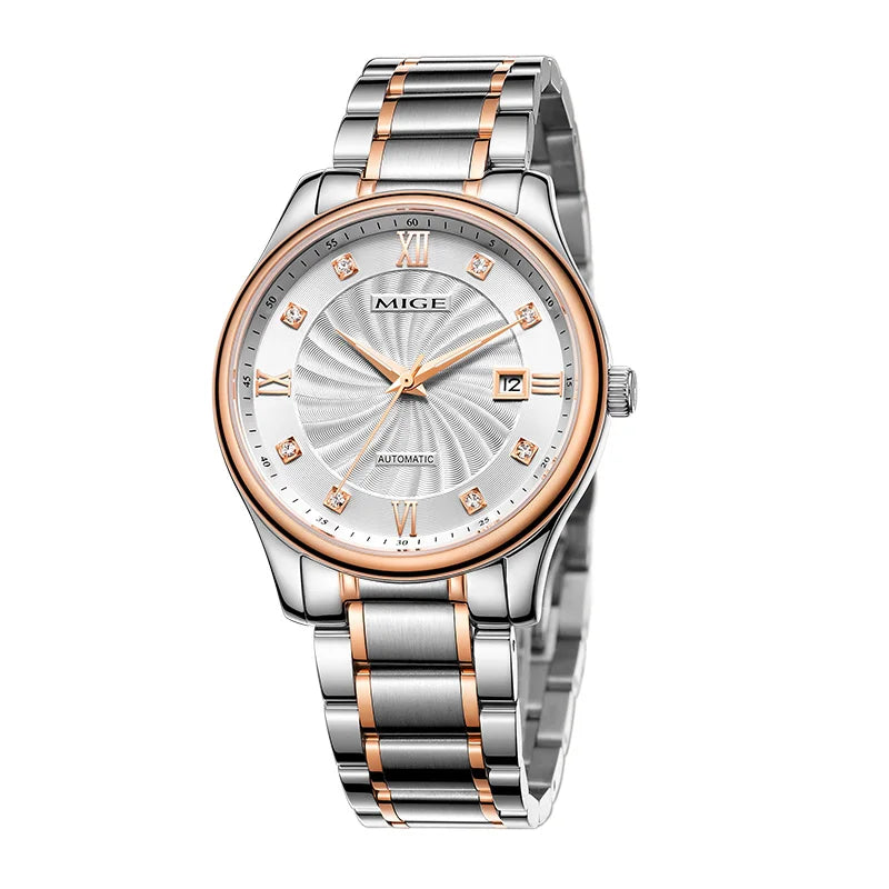 MIGE brand business steel mechanical watches for men japan 82s0 movement waterproof automatic luxury Casual sapphire mens watch