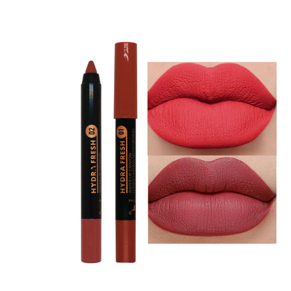 Matte Velvet Lipstick Pencil Waterproof Long Lasting Sexy Red Lip Sticks Non-Stick Cup Makeup Lip Tint Pencil Cosmetics 15Colors