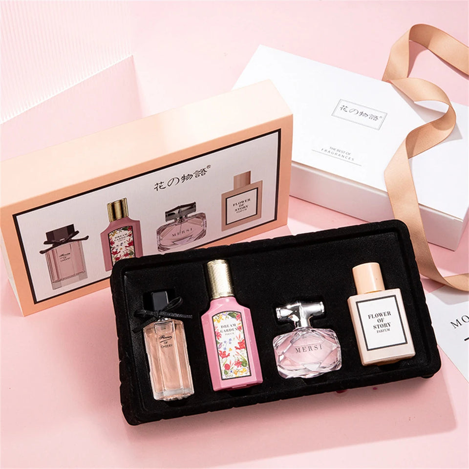 Brand Perfume Women Gift Box Four Piece Set Plant Floral Scent Pheromone Lasting Fragrance
