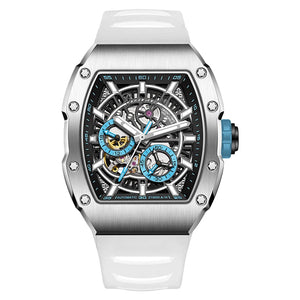 BRUBOSES-Men's Mechanical Watch with Sapphire Crystal, 316L Stainless Steel Case, Tonneau Watch, Casual Fashion