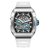 BRUBOSES-Men's Mechanical Watch with Sapphire Crystal, 316L Stainless Steel Case, Tonneau Watch, Casual Fashion