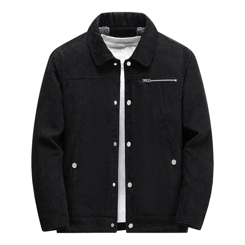 Winter Jackets for Men Fleece Thicken Warm Corduroy Jackets Male Outwear