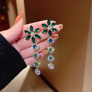 Hanging Earrings Retro Long Tassel Earrings feminine temperament  Coconut Rhinestone S925 Silver Needle 2023 NEW Fashion Jewelry