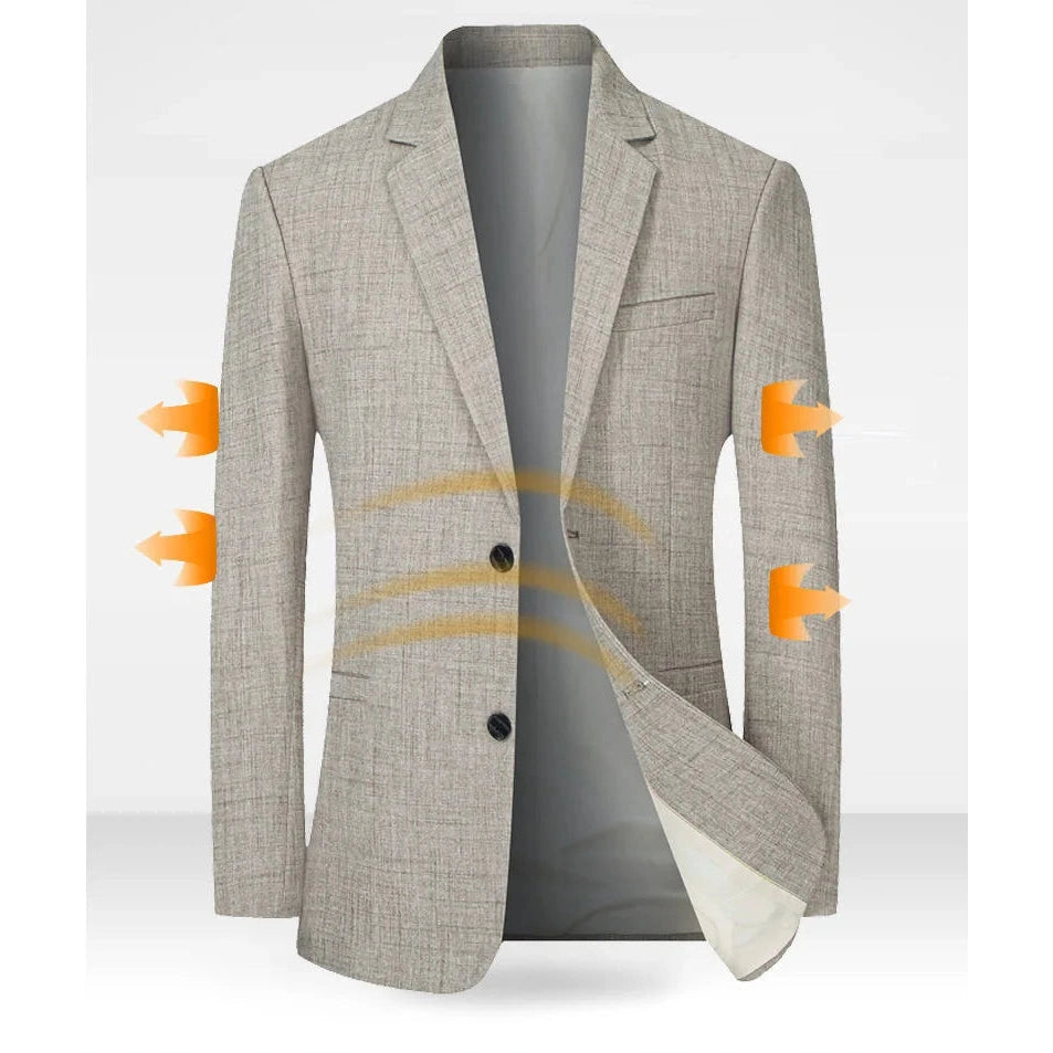 Men Suit Jacket Thin Blazers Spring Autumn Solid Business Casual Suit Jacket