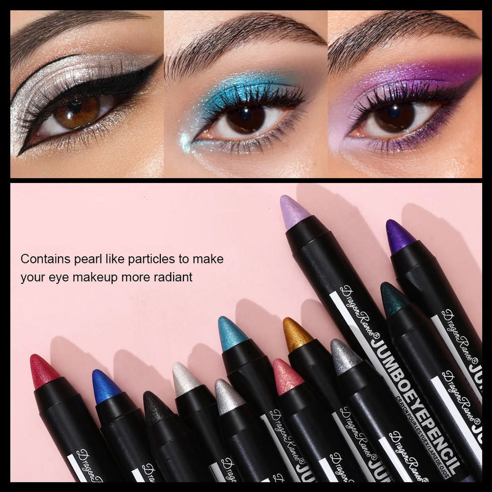 Smoky Dark Green Eyeshadow Pencil Stick Waterproof Pearlescent 12 Colors