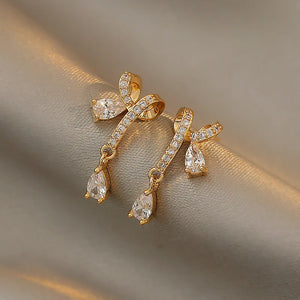 New High-end Atmosphere Decoration Shine Fashion Women Temperament Personality Exaggerated Earring Wedding Jewelry Birthday Gift