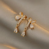 New High-end Atmosphere Decoration Shine Fashion Women Temperament Personality Exaggerated Earring Wedding Jewelry Birthday Gift