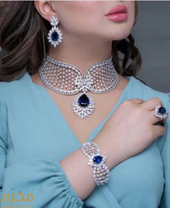 4-Piece Jewelry Set Angel Design Bride Necklace Earring Set AAA Cubic Zirconia Women's Wedding Accessories