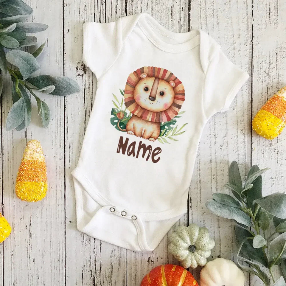 Personalized Monkey with Name Baby Jumpsuit Baby