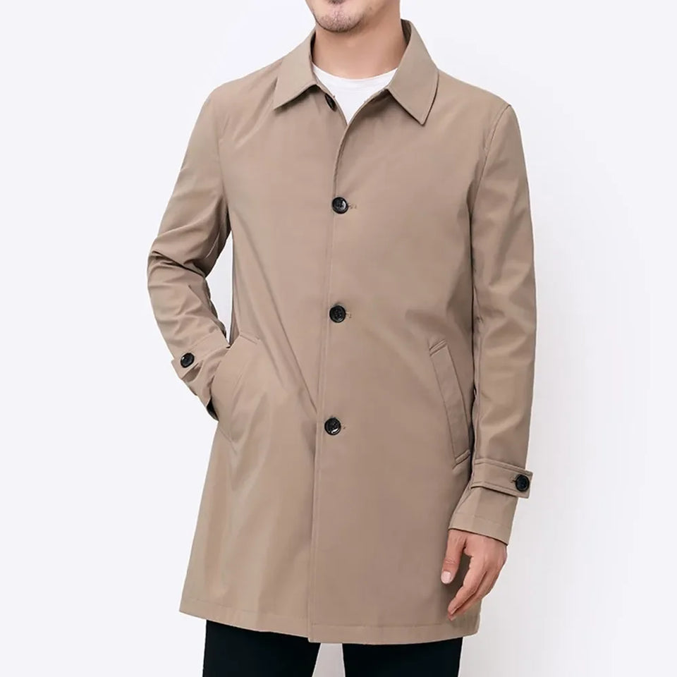 Men Long Coat Windbreaker Casual Loose Design Solid Color Trench Men Fashion Korean Style Mens Jackets Outerwear