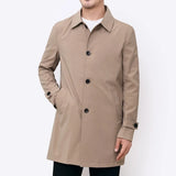 Men Long Coat Windbreaker Casual Loose Design Solid Color Trench Men Fashion Korean Style Mens Jackets Outerwear
