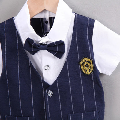 IENENS Baby Clothing Sets Boys Formal Dress Summer Shirt + Shorts Suits Kids Short Sleeve Outfits