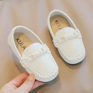 Boys Leather Shoes Black White for School Party Wedding Kids Formal Flats Loafers Slip-on Soft Loafers Children Moccasins 21-30