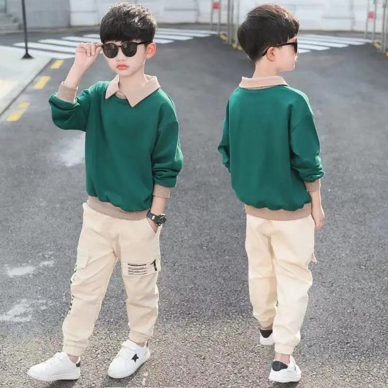 Boys Clothing Sets Spring Autumn Fashion Hoodie + Pants Sports Children’s Clothes Kids