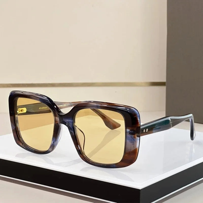 Brand Designer Sunglasses Mens Gradient Oversized Big Acetate Frame Trendy Thick Rectangle Sun Glasses