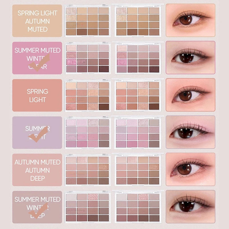 20 Colors Low Saturation Eyeshadow Palette Matte Waterproof