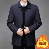 High-quality Middle-aged Men's Jacket Loose Casual Spring and Autumn Clothing Middle-aged Dad Coat Single-row Button Jacket