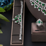 Luxury 4 Piece Bridal Zirconia Complete Jewelry Set for Ladies Party,