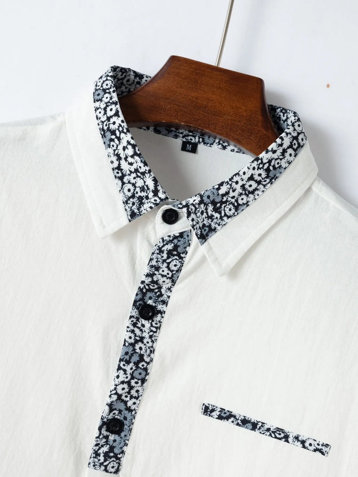 Autumn quality Cotton Linen men's long sleeve Shirt lapel Business casual pocket shirt style Office shirt