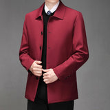 High-quality Middle-aged Men's Jacket Loose Casual Spring and Autumn Clothing Middle-aged Dad Coat Single-row Button Jacket